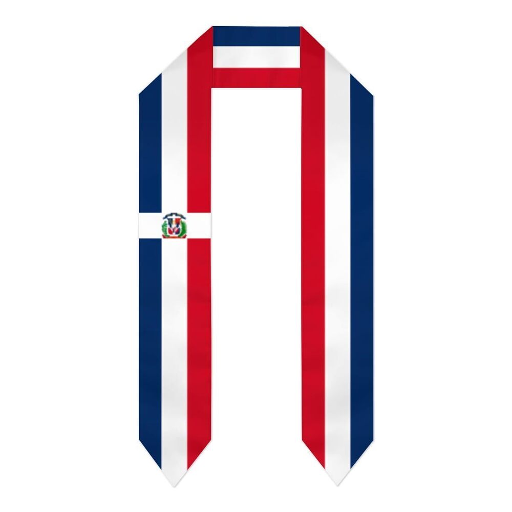5419 Dominican Republic Flag Graduation Stoles, Graduation Shawl Sash